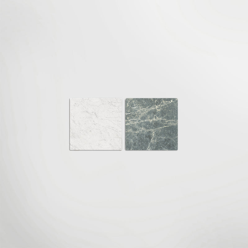 Verde And Carrara Chequer - Marble Effect Porcelain