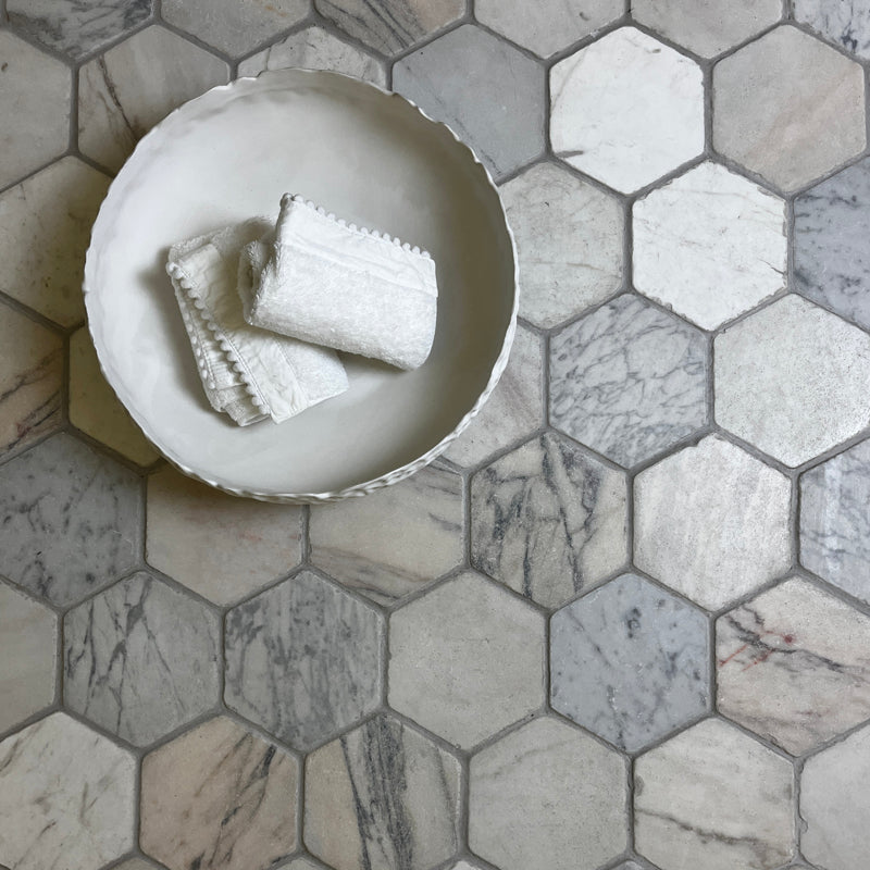 Genuine Marble Hexagon Mosaic - Stone Marble
