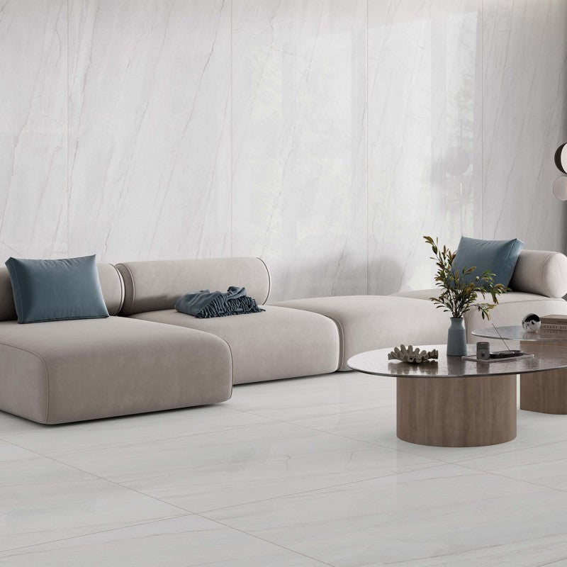 White Porcelain Marble Effect Massive 1200 x 2800 Wall Slab