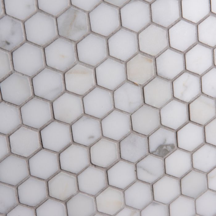 Lapicida Italian Calacatta Oro Hexagon Mosaic Small Marble