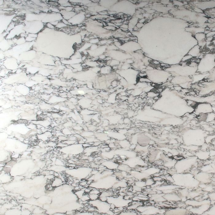 Lapicida Arabescato Vagli marble has white and light grey areas with darker grey veining