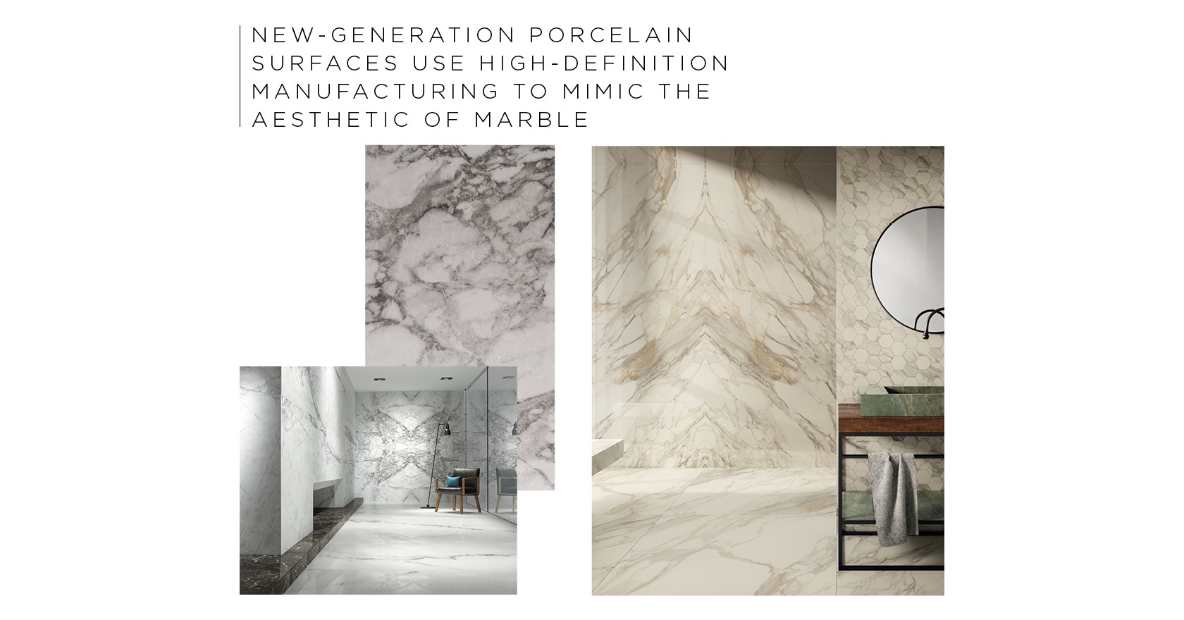 Lapicida Marble Look Porcelain surfaces for floors and walls