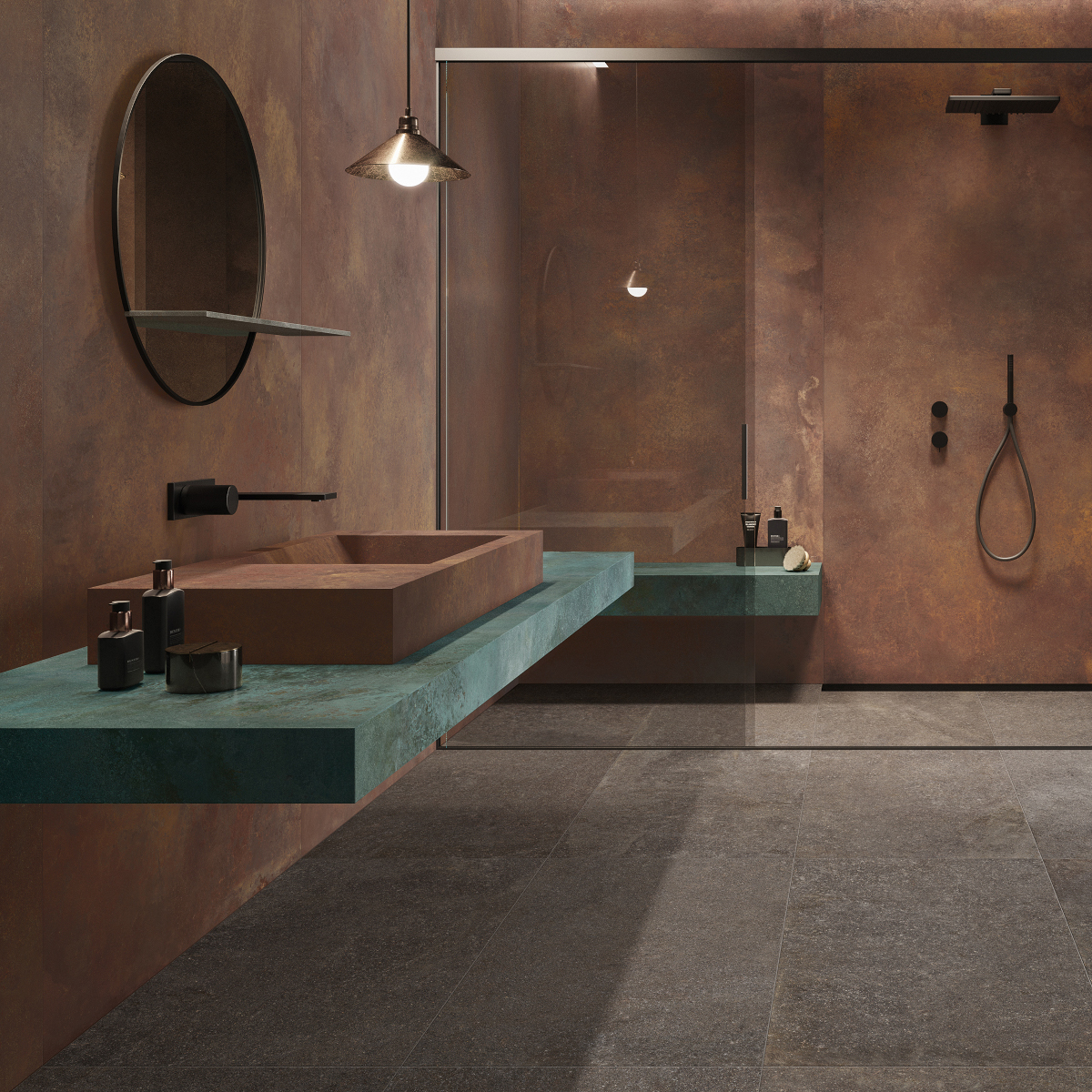 Lapicida Bathroom Elements Metal Copper wall tiles