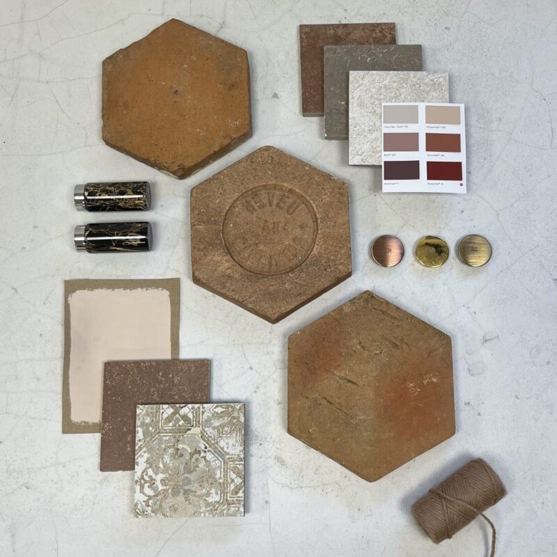 Lapicida mood board - Genuine Antique Orleans Terracotta Hexagon flooring