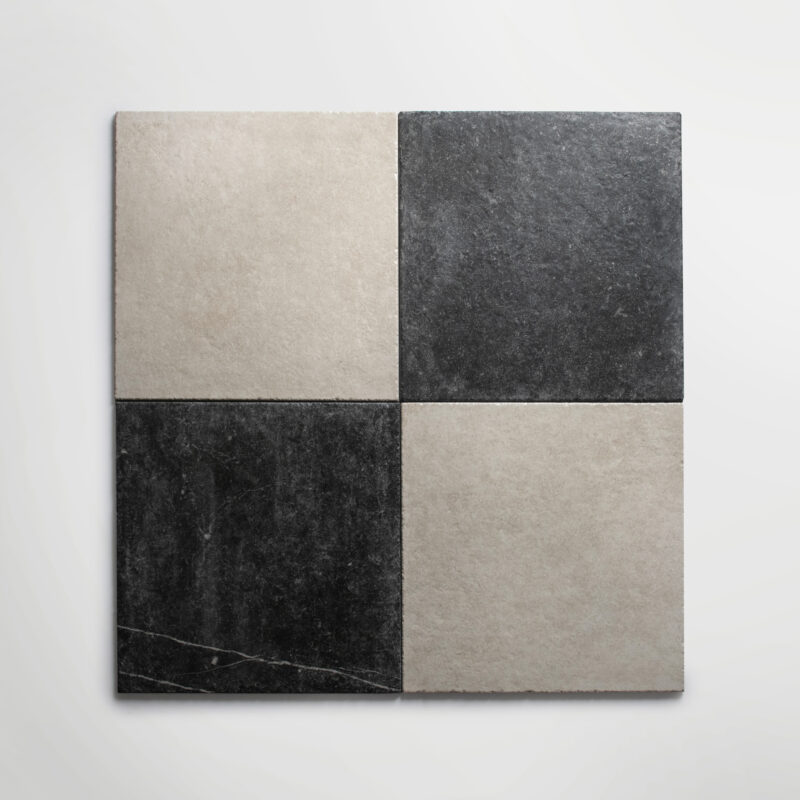 Lapicida Venetian Porcelain Chequer showing Black and White