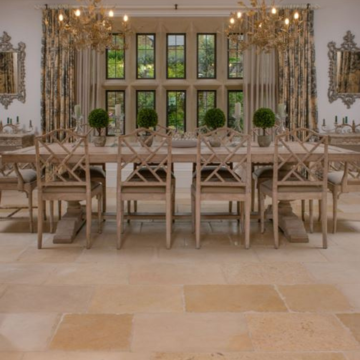 Neo Jacobean project - antique reclaimed dining room flooring from Lapicida