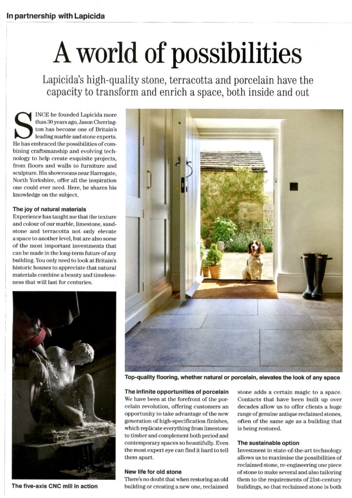 Lapicida in Country Life 11 October 2023