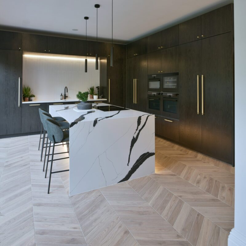 Lapicida Elements Wood Dorato Chevron flooring. Credit: Design Tonic