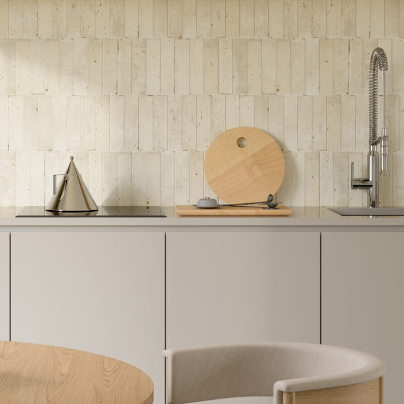 Kitchen project with Lapicida Maiolica White wall tiles