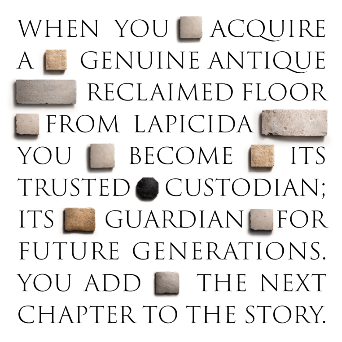 Lapicida genuine antique reclaimed stone advert